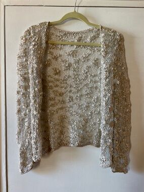 Lightweight Open Knit Women's Cardigan Sweater - Cream